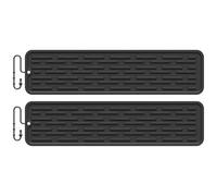dPois Dish Drying Mat, Heat Resistant Silicone Draining Board Pad for Kitchen Pot Holder,Placemat,Spoon Rest, Coaster Black 2Pcs 55cm*8.8cm One Size