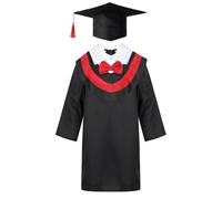 dPois Kids Boys Girls Preschool Primary Graduation Gowns and Tassel Cap Outfits Cosplay Bachelor Costume Red 4-5 Years