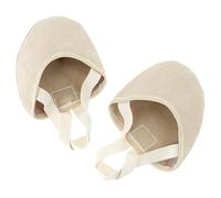 dPois Leather Half Soles Dance Shoes Womens Lyrical Pirouette Soft Faux-Suede Turners Dance Shoes for Turning Men Nude 32-33