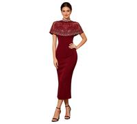 dPois Women Dress with Cloak Bodycon Long Gown Wedding Guest Dresses for Cocktail Party Work Date