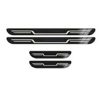 DPONHJ 4 pcs Stainless Steel Car Door Sill Protector for Vauxhall Viva (2015-2019), Scuff Guard Threshold, Pedal Guard Kick, Anti-Slip Kick Plates, Styling Decoration Accessories