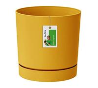 DPOP180 Flower Pot 17.5 x Diameter 18 cm Tubo Round Saucer 3.2 L Yellow