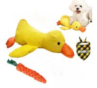 Dpptgh 2025 Upgraded Mellow Dog Calming Duck Toy,Yellow Stuffed Duck Dog Toy with Carrot,Interactive Chew Toy for Dogs Indoor Puppy(Oxfordcloth yellow)