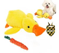 Dpptgh 2025 Upgraded Mellow Dog Calming Duck Toy,Yellow Stuffed Duck Dog Toy with Carrot,Interactive Chew Toy for Dogs Indoor Puppy(Yellow Large 18 * 15 in)