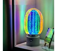 Dpptgh 3D Rotating Aurora Night Light, Dimmable Rechargeable 360° Rotating Soft Glow Aurora Night Light for Home, Multi-Color Table Lamp for a Romantic Starry Atmosphere