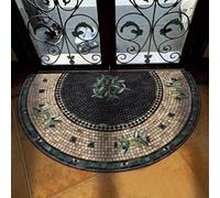 Dpptgh Boho Style Semicircular Door Mat - Non Slip Soft Floor Carpet, Half Round Welcome Entrance Way Absorbent Floor Rug, Boho Mandala Washable Decorative Mats for Kitchen Bathroom(C,40 * 60CM)