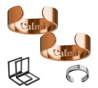 Dpptgh Calmara Magnetic Ring, Calmi Ring with 4 Powerful Magnets, Opening Adjustable Women and Men Stainless Steel Calming Rings, Anxiety Reduction and Better Sleep(Rose gold*2pcs)