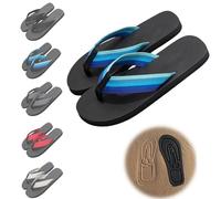 Dpptgh Hidden Shape Flip Flops, Funny Summer Beach Sandals, Spoof Footprint Slippers, 3D Printed Flip-Flops for Adult(Blue,46-47)