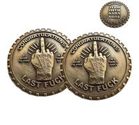 Dpptgh Last Fuck to Give EDC Challenge Coin, Funny Humor Challenge Coin, Hilarious Sarcastic Gift Now I Have Zero for Burnout & No Fucks Left, Office Joke Token (2pcs)
