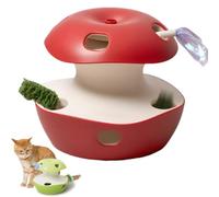 Dpptgh Smart Sensing Automatic Cat Turntable Toy, Smart Interactive Motion Cat Toy for Indoor Cats, Electric Cats Enrichment Toys with Anti-Slip Base, 10 Holes Whack a Mole Toy(Red)