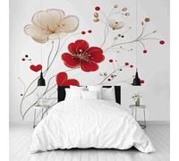 Dppyuxa Abstract Flower Mural Wallpaper Romance Heart Wall Mural 450x315 cm Art Prin Non-Woven Wall Murals Eco-Friendly Photo Wallpaper for Living Room Bedrooms Kitchen Home Decoration
