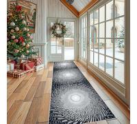 Dppyuxa Abstract Moiré Rug Runners for Hallways Non Slip Modern Oval Washable Long Runner Rug Minimalist Horizontal Line Kitchen Bedroom Corridor Entryway Floor Mat 60x120cm