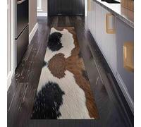 Dppyuxa Animal Print Cow Rug Runners for Hallways Non Slip Rustic Wild Animal Washable Long Runner Rug Western Farmhouse Kitchen Bedroom Corridor Entryway Floor Mat 80x300cm