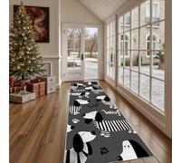 Dppyuxa Animals Dog Carpet Runners for Hallways Non Slip Striped Puppy Extra Long Rug Machine Washable Runner Rugs Doodle Paw Print Indoor Hallway Kitchen Bedroom 60x180cm