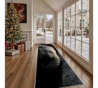 Dppyuxa Animals Elephant Washable Runner Rug Cute Cub Non Slip Hallway Kitchen Carpet Runner Mat for Floor Rugs Indoor Anti-Slip African Wild Animal Rug Entryway 60x210 cm