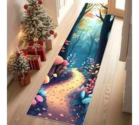 Dppyuxa Anti-Slip Hallway Runner MatCartoon Forest Machine Washable Rug Runners for Kitchen Bedroom Corridor Fantasy Mushroom Non Slip Indoor Rugs Wonderland Woodland Carpet 80x200 cm