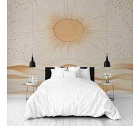 Dppyuxa Boho Sun 3D Effect Wall Murals for Bedrooms Abstract Wave Wallpaper Mural 500x280 cm Kids Living Room Home Decoration, Photo Wallpaper Mural Non-Woven