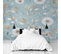 Dppyuxa Botanical Dandelion Mural Photo Wallpaper Floral Leaves Wall Murals for Living Room Bedrooms 200x140 cm Mural Wallpaper Backdrop Wall Interior Decor 3D Effect Murals Restaurant Hallway