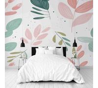 Dppyuxa Botanical Leaves 3D Effect Wall Murals for Bedrooms Modern Plant Wallpaper Mural 300x210 cm Kids Living Room Home Decoration, Photo Paper Mural Non-Woven