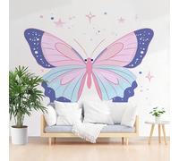 Dppyuxa Cartoon Animal Butterfly 3D Effect Wall Murals for Bedrooms Cute Stars Wallpaper Mural 300x210 cm Kids Living Room Home Decoration, Photo Paper Mural Non-Woven