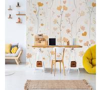 Dppyuxa Charming Floral Mural Wallpaper Cute Heart Wall Mural 450x315 cm Art Prin Non-Woven Wall Murals Eco-Friendly Photo Wallpaper for Living Room Bedrooms Kitchen Home Decoration