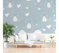Dppyuxa Cute Animal Cat Mural Wallpaper Cartoon Heart Wall Mural 450x315 cm Art Prin Non-Woven Wall Murals Eco-Friendly Photo Wallpaper for Living Room Bedrooms Kitchen Home Decoration