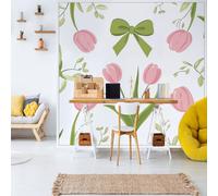 Dppyuxa Cute Floral 3D Effect Wall Murals for Bedrooms Garden Flower Wallpaper Mural 500x280 cm Kids Living Room Home Decoration, Photo Wallpaper Mural Non-Woven