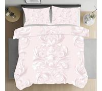 Dppyuxa Damask Flowers Super King Size Duvet Cover Set Plant Leaves Duvet Cover with 2 Pillowcases, Brushed Microfibre Bedding Set with Zipper Closure, Soft and Comfortable