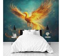 Dppyuxa Fantasy Phoenix 3D Effect Wall Murals for Bedrooms Painting Wing Wallpaper Mural 300x210 cm Kids Living Room Home Decoration, Photo Paper Mural Non-Woven