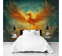 Dppyuxa Fantasy Phoenix Mural Photo Wallpaper Painting Wing Wall Murals for Living Room Bedrooms 200x140 cm Mural Wallpaper Backdrop Wall Interior Decor 3D Effect Murals Restaurant