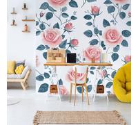 Dppyuxa Floral Flower 3D Effect Wall Murals for Bedrooms Botanical Leaves Wallpaper Mural 500x280 cm Kids Living Room Home Decoration, Photo Wallpaper Mural Non-Woven