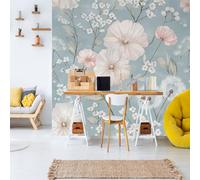 Dppyuxa Floral Flower Mural Photo Wallpaper Botanical Leaves Wall Murals for Living Room Bedrooms 400x280 cm Mural Wallpaper Backdrop Wall Interior Decor 3D Effect Murals Restaurant