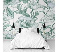 Dppyuxa Floral Flower Mural Wallpaper Sketch Peony Wall Mural 250x175 cm Art Prin Non-Woven Wall Murals Eco-Friendly Photo Wallpaper for Living Room Bedrooms Kitchen Home Decoration