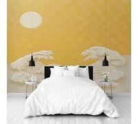 Dppyuxa Japanese Wave Mural Photo Wallpaper Abstract Sun Wall Murals for Living Room Bedrooms 200x140 cm Mural Wallpaper Backdrop Wall Interior Decor 3D Effect Murals Restaurant Hallway