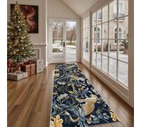 Dppyuxa Long Runner Rug 80x180CM Tropical Jungle Leopard Non Slip Washable Carpet Runners for Hallways Floral Flower Rugs Kitchen Botanical Leaves Entryway Indoor Floor Mat