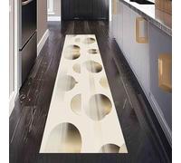 Dppyuxa Modern Circle Rug Runners for Hallways Non Slip Geometric Semicircle Washable Long Runner Rug Abstract Line Kitchen Bedroom Corridor Entryway Floor Mat 60x120cm