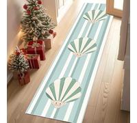 Dppyuxa Nautical SeaShell Rug Runners for Hallways Non Slip Cute Cartoon Character Washable Long Runner Rug Cartoon Horizontal Line Kitchen Bedroom Corridor Entryway Floor Mat 60x120cm