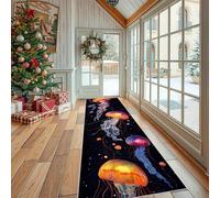 Dppyuxa Ocean Jellyfish Anti-Slip Hallway Runner MatMarine Life Animal Machine Washable Rug Runners for Kitchen Bedroom Corridor Space Colorful Non Slip Indoor Carpet 80x200 cm