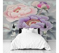 Dppyuxa Painting Peony 3D Effect Wall Murals for Bedrooms Floral Flower Wallpaper Mural 300x210 cm Kids Living Room Home Decoration, Photo Paper Mural Non-Woven