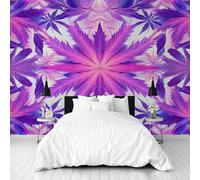 Dppyuxa Psychedelic Leaf Mural Wallpaper Abstract Kaleidoscope Wall Mural 450x315 cm Art Prin Non-Woven Wall Murals Eco-Friendly Photo Wallpaper for Living Room Bedrooms Kitchen Home Decoration