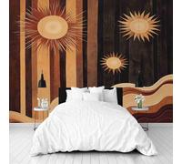 Dppyuxa Retro Sun 3D Effect Wall Murals for Bedrooms Abstract Wave Wallpaper Mural 500x280 cm Kids Living Room Home Decoration, Photo Wallpaper Mural Non-Woven