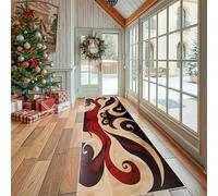 Dppyuxa Rug Runners for Hallways Non Slip Abstract Fluid Washable Long Runner Rug Modern Wave Line Kitchen Bedroom Corridor Entryway Rugs Painting Ink Splash Floor Mat 60x120cm