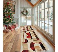Dppyuxa Rug Runners for Hallways Non Slip Abstract Semicircle Washable Long Runner Rug Art Deco Striped Kitchen Bedroom Corridor Entryway Rugs Pop Art Line Floor Mat 60x120cm