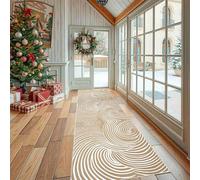 Dppyuxa Rug Runners for Hallways Non Slip Abstract Wave Line Washable Long Runner Rug Modern Swirl Kitchen Bedroom Corridor Entryway Rugs Vortex Illusion Circle Floor Mat 60x120cm