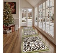 Dppyuxa Rug Runners for Hallways Non Slip Animal Print Leopard Washable Long Runner Rug Fashion Safari Kitchen Bedroom Corridor Modern Cheetah Entryway Floor Mat 80x300cm