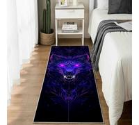 Dppyuxa Rug Runners for Hallways Non Slip Fantasy Wolf Washable Long Runner Rug Cyberpunk Wild Animal Kitchen Bedroom Corridor Entryway Rugs Abstract Line Floor Mat 60x120cm