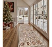 Dppyuxa Rug Runners for Hallways Non Slip Moroccan Mandala Washable Long Runner Rug Bohemian Tile Kitchen Bedroom Corridor Abstract Hexagon Entryway Floor Mat 80x300cm
