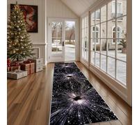 Dppyuxa Rug Runners for Hallways Non Slip Space Stars Washable Long Runner Rug Abstract Galaxy Kitchen Bedroom Corridor Fantasy Planet Entryway Floor Mat 80x300cm