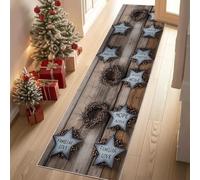 Dppyuxa Rustic Star Non Slip Runner Rug Washable Country Wood Hallway Runner Carpet for Kitchen, Living Room Farmhouse Love Anti-Slip Entryway Floor Mat 60x150cm