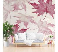 Dppyuxa Simple Maple Leaf 3D Effect Wall Murals for Bedrooms Minimalist Plant Wallpaper Mural 300x210 cm Kids Living Room Home Decoration, Photo Paper Mural Non-Woven